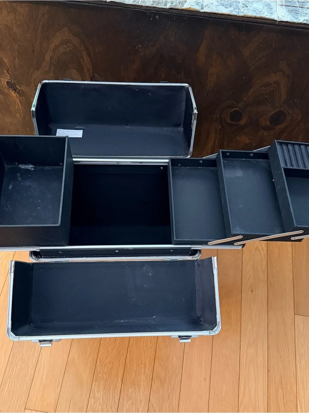 Portable Pink Holographic Makeup Case with Wheels